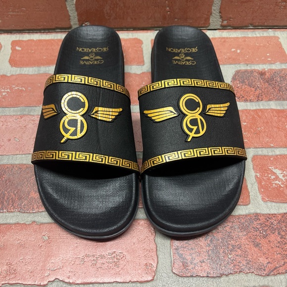 Creative Recreation ‘VICENZA’ Black/Gold EVA Slide Sandals Men’s Size 11 / 44.5 - Picture 6 of 8